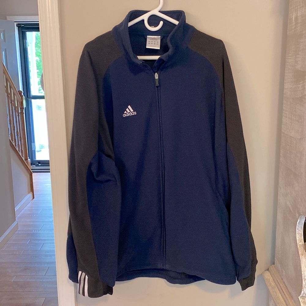Adidas ClimaWarm Zip Up Jacket Size Large Navy/Slate Gray EUC Super Soft